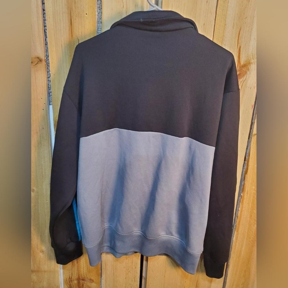 Vintage Adidas Track Jacket Full Zip Retro Style BLK/TRQ MENS SZ-L - Picture 5 of 8